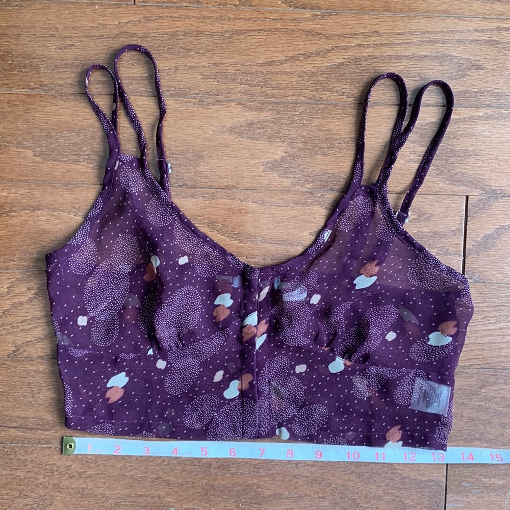 Urban Outfitters Sheer Purple Corset Style Sheer Bralette Crop Top Size XS
